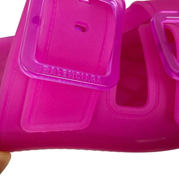 New Balenciaga Mallorca Rubber Heeled Sandals Pink Size 39 - Picture 8 of 10